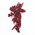 Aplicație brodată premium Bordo (Burgundy) cu cristale și mărgele 32 × 18 cm