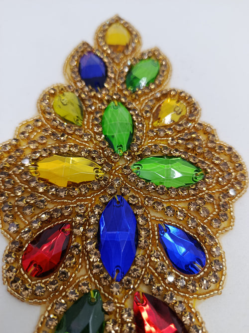 Aplicație elegantă cu cristale pentru rochii de mireasă și rochii de seară 23 × 11 cm
