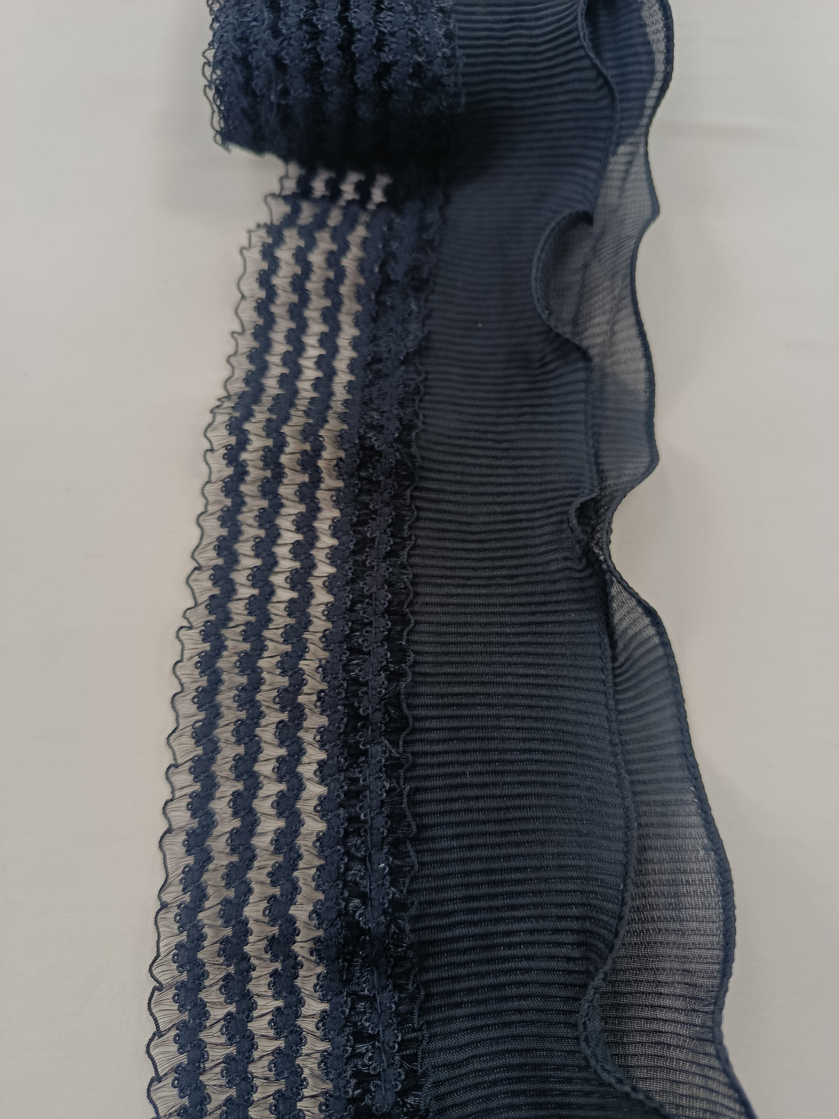 Elastic cu volan negru, lățime 12 cm, pentru rochii și articole vestimentare