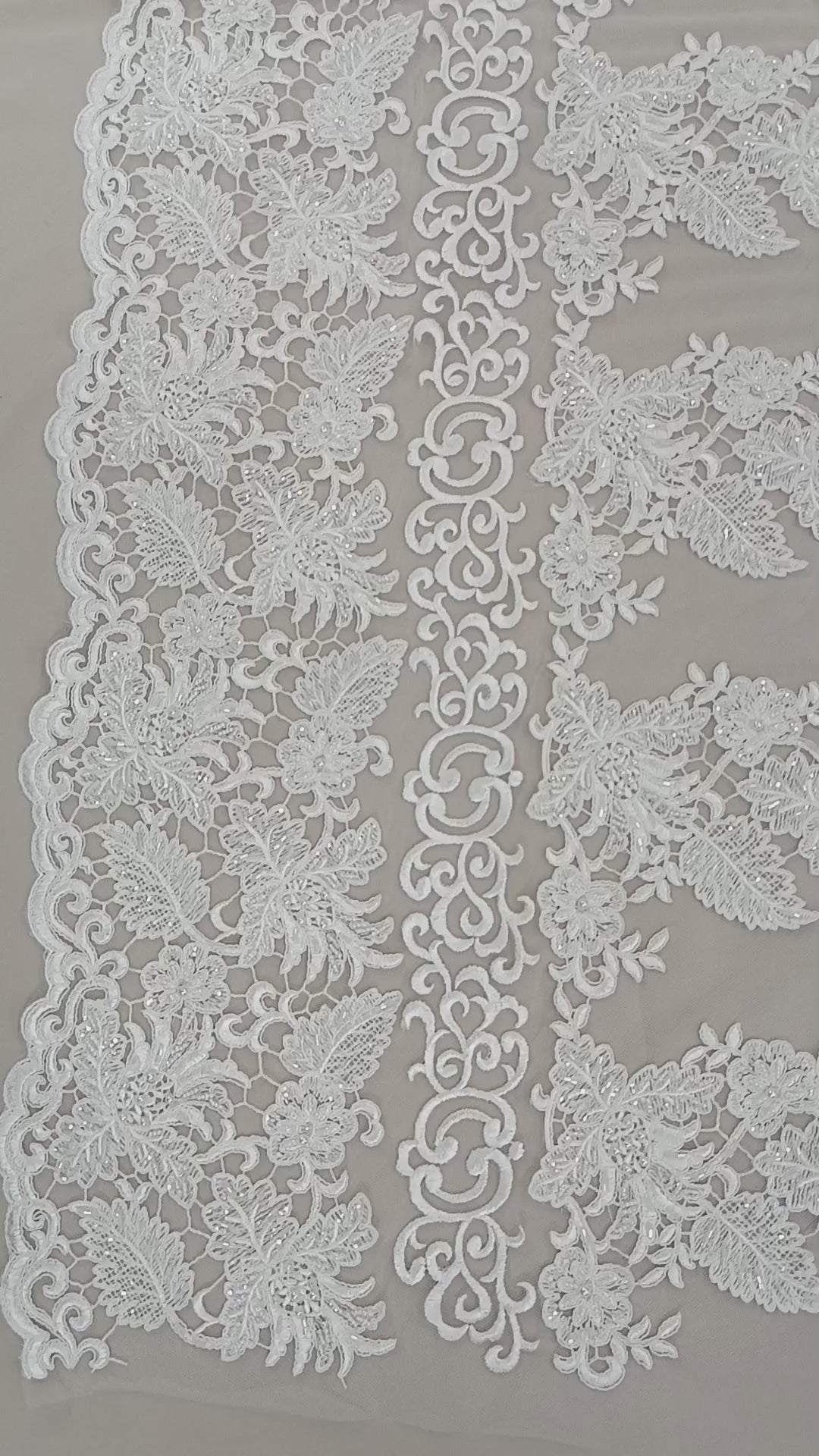 Tull alb premium cu model frunze pentru creații vestimentare elegante